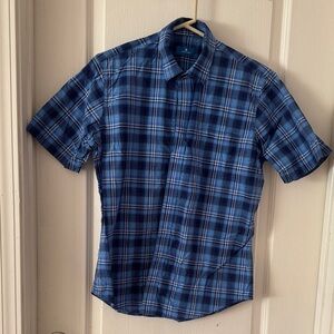 Classic Blue Checkered Men's Casual Shirt